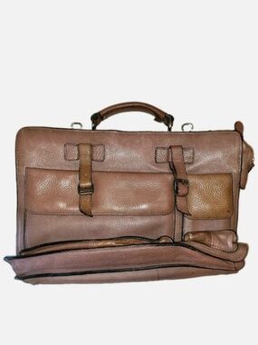 Vintage Leather Briefcase Brown